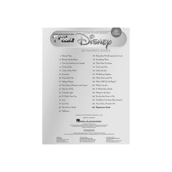 Contemporary Disney - 5th Edition- 30 Favourite Songs