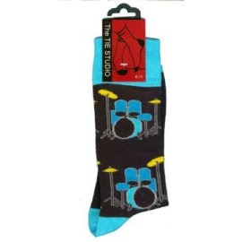 Blue & Yellow Drumkit Socks - (Size 6-11)