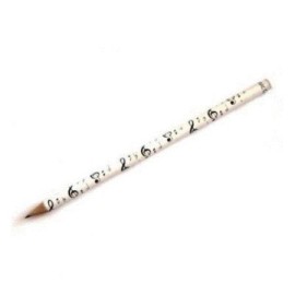 White Music Notes Hb Pencil