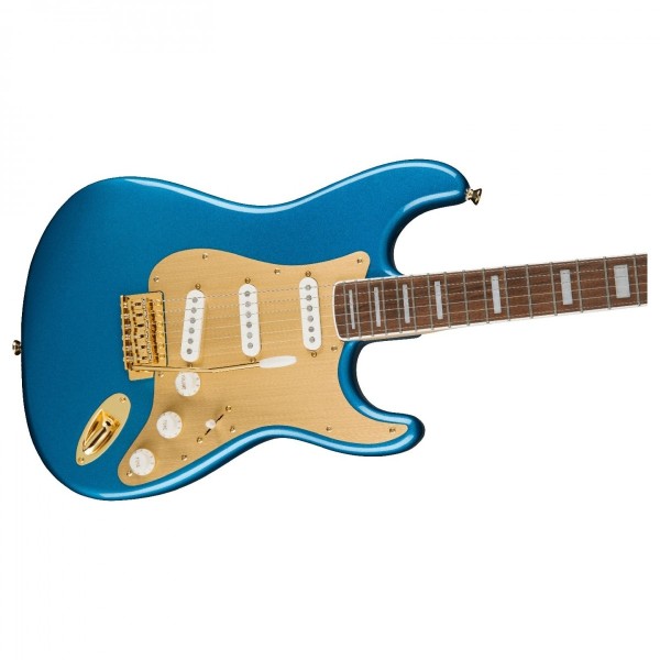 Squier 40th Anniversary Stratocaster Electric Guitar Gold Edition, Lake Placid Blue