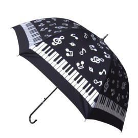 Umbrella Black and Silver Music Notes/Keyboard design