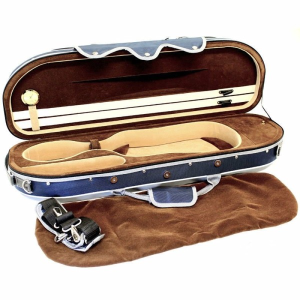Violin Hard Case Koda Blue High Quality 4/4 Size Rectangular Large Pocket