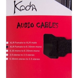Koda MC20510 Microphone Cable, Professional 10FT/3M Mic Lead, XLR(F) – 6.35mm Mono Jack