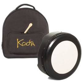Koda Bodhran 16″x5″ Deep Rim L- Key Tuneable, Solid Wooden Black Frame, Bag & Beater