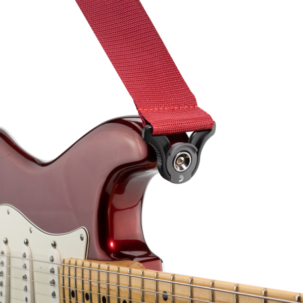 Auto Lock Poly Propylene Guitar Strap Red