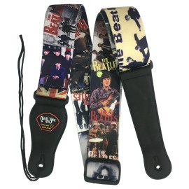 Guitar Strap RockYou with Leatherette Ends and Pick Holder – BEATLES