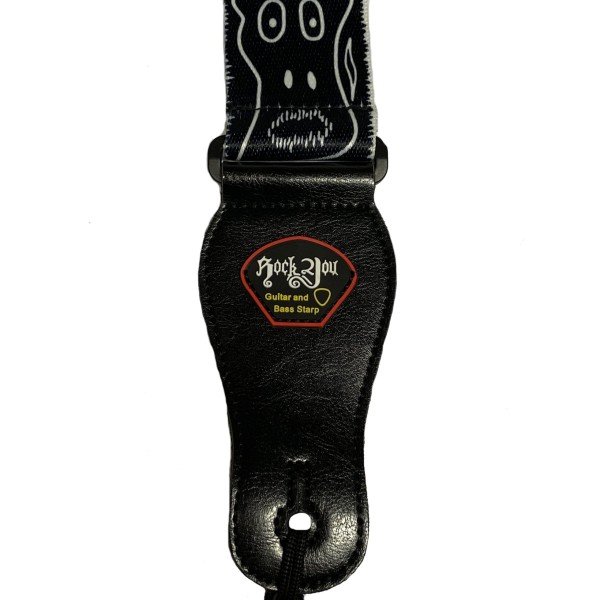 RockYou 2″ Polyester Adjustable Guitar Strap, BLACK SKULL