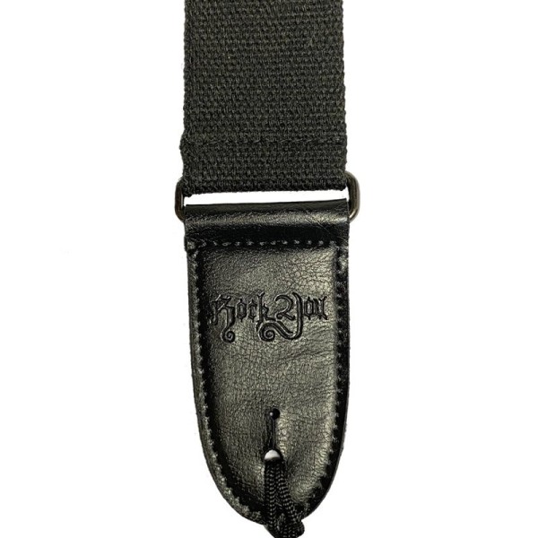 RockYou 2″ Cotton Adjustable Guitar Strap, BLACK