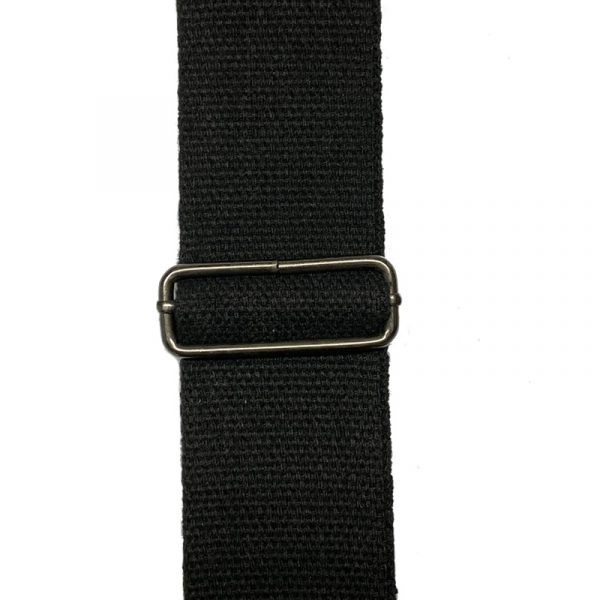 RockYou 2″ Cotton Adjustable Guitar Strap, BLACK