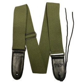 RockYou 2″ Cotton Adjustable Guitar Strap, Green