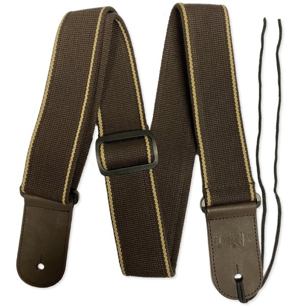 RockYou 2″ Cotton Adjustable Guitar Strap, BROWN TWEED