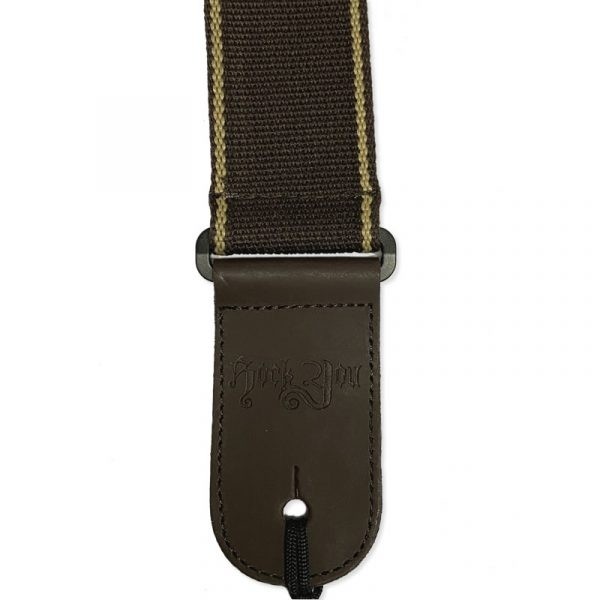 RockYou 2″ Cotton Adjustable Guitar Strap, BROWN TWEED