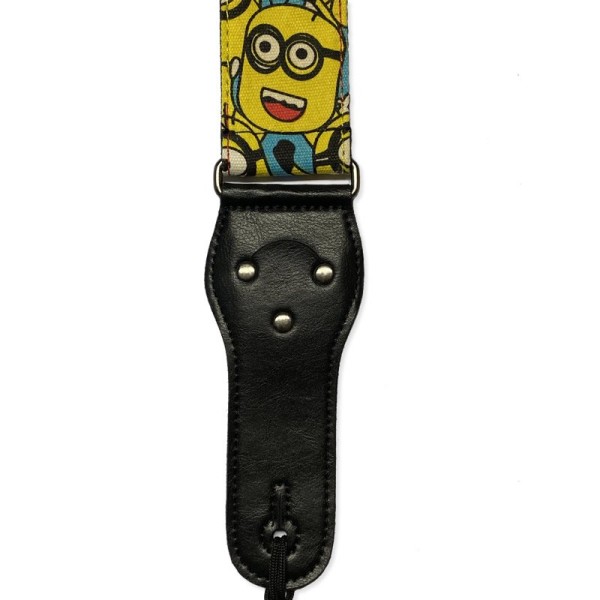 RockYou S610 Minions Guitar Strap Leather Ends with pick holder