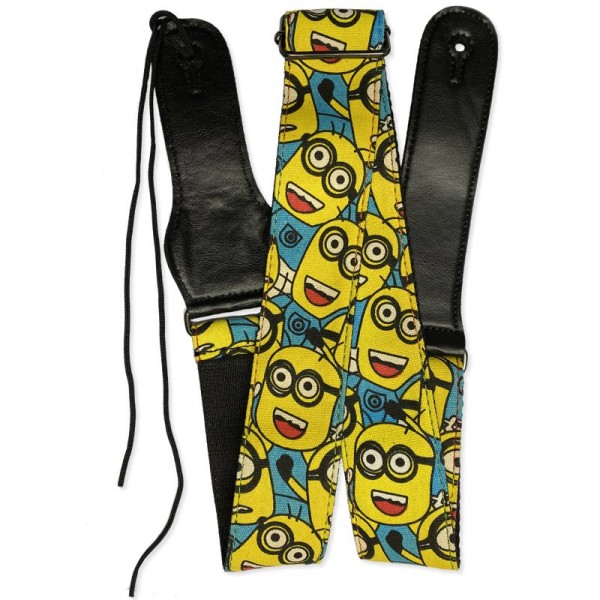 RockYou S610 Minions Guitar Strap Leather Ends with pick holder