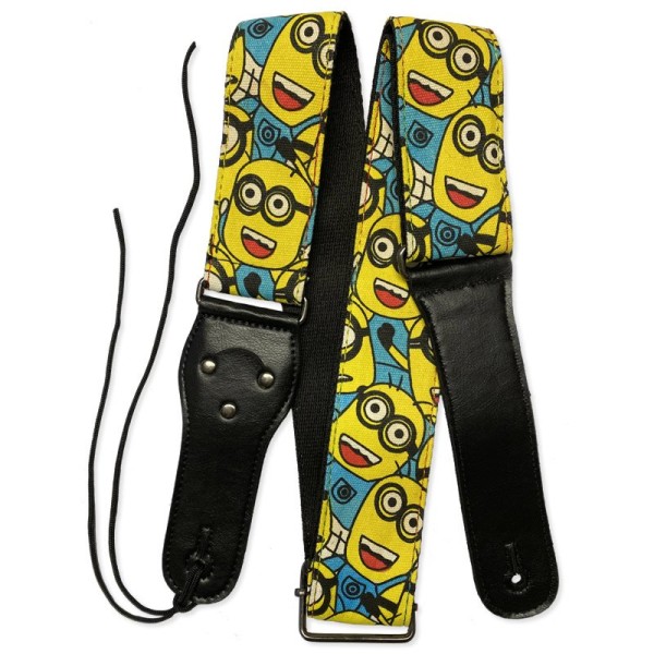 RockYou S610 Minions Guitar Strap Leather Ends with pick holder