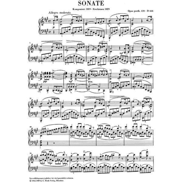 Schubert- Piano Sonata in A major D.664