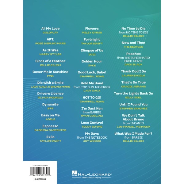 Popular Sheet Music of the 2020's 30 Hit Songs