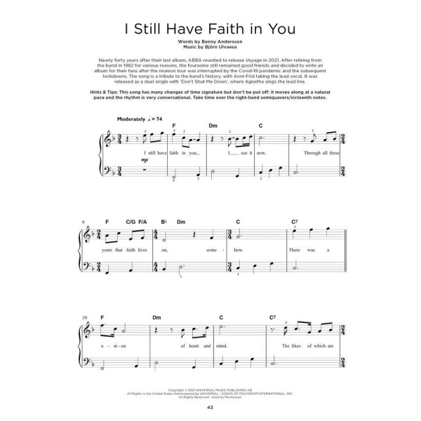 Really Easy Piano: 40 ABBA Songs