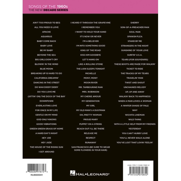 The New Decade Series: Songs of the 1960's