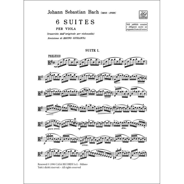 Bach: 6 Suites per Viola (BWV 1007 - 1012)