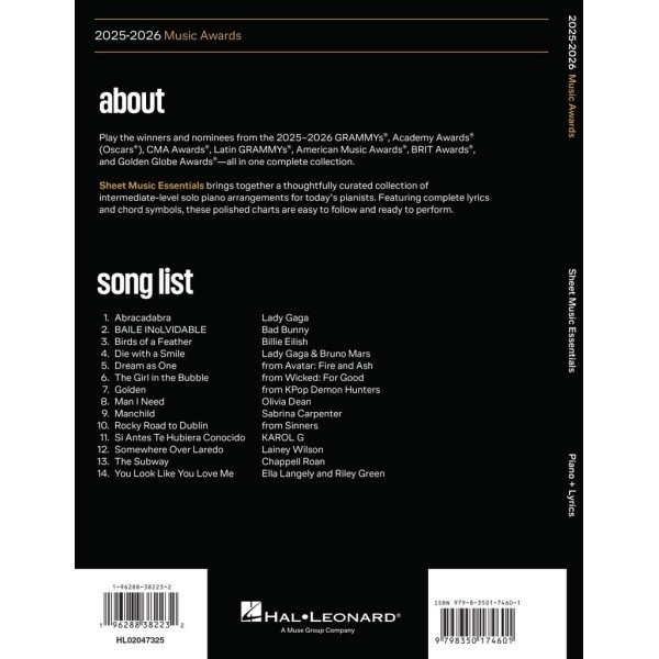 2025-2026 Music Awards