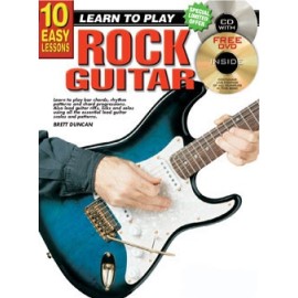 10 Easy Lessons learn To Play Rock Guitar (Book & CD & DVD)