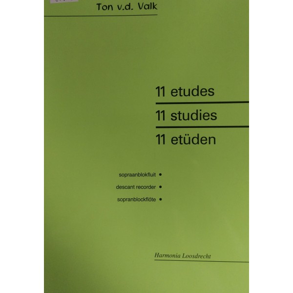 11 Studies Descant Recorder by Ton v.d. Valk