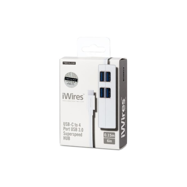 iWires USB-C Plug to 4 Port USB 3.0 Hub