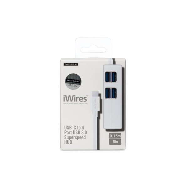 iWires USB-C Plug to 4 Port USB 3.0 Hub
