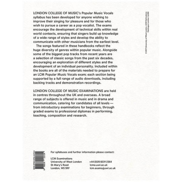 LCM Popular Music Vocals Grade 8